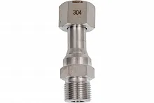 Фитинг резьбовой М20х1,5/М20х1,5 (внутр.накидная гайка - наруж.), нерж.сталь 08Х18Н10 УТ000019275